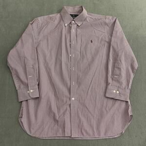 Ralph Lauren Shirt Mens XL Red Slim Fit Button Down Long Sleeve Oxford Pony